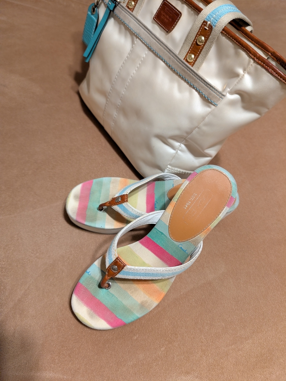 Vintage Coach Hamptons Tote & Matching Sandals